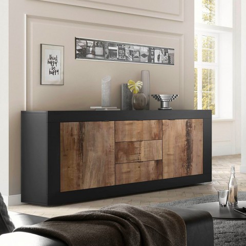 Szafka w stylu industrialnym, 3 szuflady, 2 drzwi, Tribus NP Basic Promocja