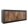 Komoda do salonu/kuchni z 4 drzwiami, czarny mat, drewno industrialne Altea NP Oferta