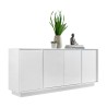 Nowoczesny biały połyskowy kredens do salonu 4 drzwi 180 cm Connie Ice Oferta