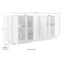 Credenza salonowa nowoczesna biała lakierowana połysk 4 drzwi 180 cm Connie Ice. Stan Magazynowy