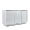 Komoda do salonu i kuchni 3-drzwiowa 138cm biały połysk Dimas Ice Oferta