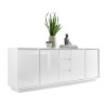 Nowoczesna komoda 210cm, 4 drzwi, 3 szuflady, biały połysk Maine Ice Oferta