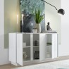 Komoda do salonu i kuchni 3-drzwiowa 138cm biały połysk Dimas Ice Katalog
