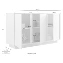 Komoda do salonu i kuchni 3-drzwiowa 138cm biały połysk Dimas Ice Stan Magazynowy