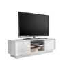 Nowoczesna biała szafka RTV wysoki połysk 138 cm 2 drzwi Dener Ice Oferta