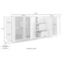 Nowoczesna komoda 210cm, 4 drzwi, 3 szuflady, biały połysk Maine Ice Katalog