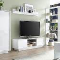 Nowoczesna biała szafka RTV wysoki połysk 138 cm 2 drzwi Dener Ice Sprzedaż