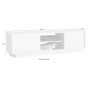 Nowoczesna biała szafka RTV wysoki połysk 138 cm 2 drzwi Dener Ice Katalog
