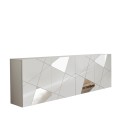 Komoda do salonu z 4 drzwiczkami 241 cm, biały połysk, Vittoria WH L. Oferta