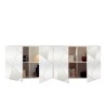 Szafa kredensowa do salonu z 4 drzwiami, 241cm, biały połysk, lustrzane panele, seria Vittoria WH L. Rabaty