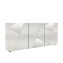 Nowoczesna biała kredens lakierowana 181 cm, 3-drzwiowa z lustrem Vittoria WH S Oferta