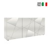 Nowa biała, błyszcząca kredens o długości 181cm i 3 lustrzanych drzwiach - Vittoria WH S. Sprzedaż