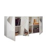 Nowa biała, błyszcząca kredens o długości 181cm i 3 lustrzanych drzwiach - Vittoria WH S. Rabaty