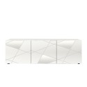 Biała błyszcząca szafka RTV z 3 drzwiami 181 cm Brema WH Vittoria Oferta