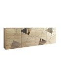 Kredens komoda nowoczesna drewno dębowe 241cm 4 drzwi lustrzane Vittoria RS L Oferta