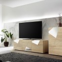 Szafka TV 3-drzwiowa dąb geometryczny design Brema RS Vittoria Sprzedaż