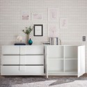 Nowoczesna komoda z 2 drzwiami i 3 szufladami, biały połysk Jupiter WH L1 Katalog