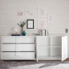 Nowoczesna komoda z 2 drzwiami i 3 szufladami, biały połysk Jupiter WH L1 Katalog
