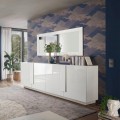 Komoda pokojowa 241 cm biała połysk 4 drzwi Jupiter WH L2 Promocja