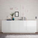 Komoda pokojowa 241 cm biała połysk 4 drzwi Jupiter WH L2 Rabaty