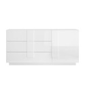 Komoda do salonu, biały połysk, 3 szuflady, Jupiter WH M1 Oferta