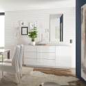 Komoda do salonu, biały połysk, 3 szuflady, Jupiter WH M1 Stan Magazynowy