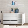 Komoda do salonu, biały połysk, 3 szuflady, Jupiter WH M1 Wybór