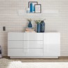Komoda do salonu, biały połysk, 3 szuflady, Jupiter WH M1 Katalog