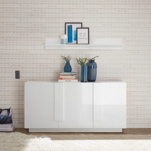 Nowoczesna komoda 3-drzwiowa biały połysk 182cm WH M2 Promocja