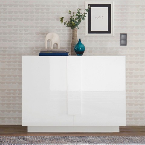 Szafka kredensowa kuchnia salon biały połysk 2 drzwi 120cm Jupiter WH S Promocja