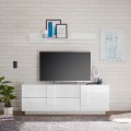 Stolik RTV nowoczesny biały połysk 1 drzwi 2 szuflady Jupiter WH T1 Promocja