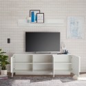 Szafka RTV z 3 drzwiami, biały połysk, nowoczesny model Jupiter WH T2 do salonu. Katalog
