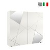 Biała komoda do salonu 2-drzwiowa z geometrycznym wzorem Vittoria Glam WH Oferta
