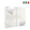 Biała szafka do salonu 2-drzwiowa, wzór geometryczny, styl Vittoria Glam WH. Oferta