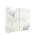 Biała komoda do salonu 2-drzwiowa z geometrycznym wzorem Vittoria Glam WH Sprzedaż