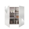 Biała szafka do salonu 2-drzwiowa, wzór geometryczny, styl Vittoria Glam WH. Rabaty