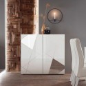 Biała komoda do salonu 2-drzwiowa z geometrycznym wzorem Vittoria Glam WH Katalog
