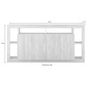 Nowoczesna czarna komoda do salonu, 4 drzwi, 210 cm, Radis NR Katalog