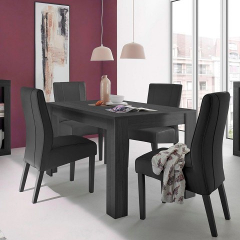 Stół rozkładany do jadalni Avant Rimini czarny 90x137-185cm z drewna. Promocja