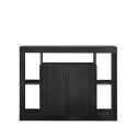 Czarna komoda do salonu z drewna, 134 cm, nowoczesny design, 2 drzwi Lema NR Oferta