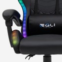 Ergonomiczny fotel gamingowy LED RGB 2 poduszki The Horde junior 