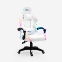 Krzesło gamingowe światła LED RGB ergonomiczne krzesło z 2 poduszkami Pixy Junior Promocja