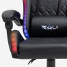 Ergonomiczne skórzane krzesło biurowe LED RGB do gier The Horde XL 