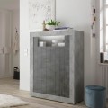 Wysoka nowoczesna komoda do salonu czarny beton 2 drzwi Sior CX Promocja