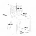 Biały kwadratowy stolik 70x70 cm z 2 kolorowymi krzesłami Gelateria Cocktail 