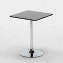 Czarny kwadratowy stolik 70x70 cm z 2 kolorowymi krzesłami Gelateria Mojito 