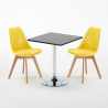Czarny kwadratowy stolik 70x70 cm z 2 kolorowymi krzesłami Nordica Mojito Cena