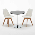 Czarny okrągły stolik 70x70 cm z 2 kolorowymi krzesłami Nordica Cosmopolitan Cechy