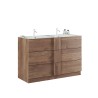 Szafka łazienkowa stojąca 3 szuflady podwójna umywalka drewniana 122x47x86cm Duet T. Sprzedaż