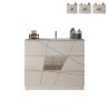 Szafka łazienkowa w błyszczącym białym kolorze z 3 szufladami i umywalką June. Oferta